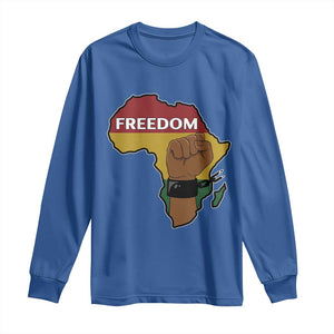 Africa Freedom Liberation Black Power Long Sleeve Shirt TS14 Royal Blue Print Your Wear