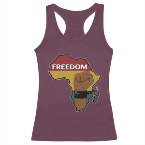 Africa Freedom Liberation Black Power Racerback Tank Top TS14 Maroon Print Your Wear