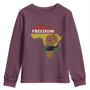 Africa Freedom Liberation Black Power Youth Sweatshirt TS14 Maroon Print Your Wear