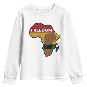 Africa Freedom Liberation Black Power Youth Sweatshirt TS14 White Print Your Wear