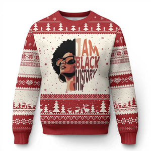 I Am Black History Ugly Christmas Sweater African American Pride TS14 Beige Red Print Your Wear