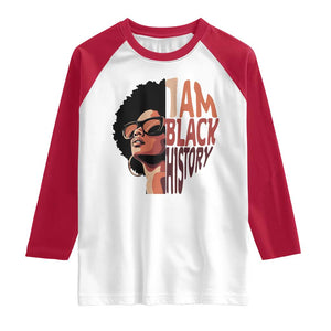 I Am Black History Raglan Shirt African American Pride TS14 White Red Print Your Wear