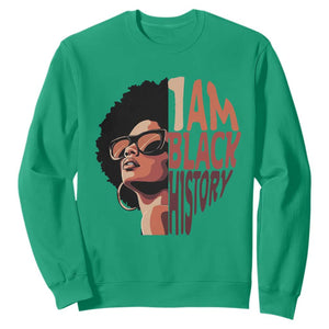 I Am Black History Sweatshirt African American Pride TS14 Irish Green Print Your Wear