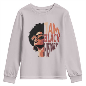 I Am Black History Youth Sweatshirt African American Pride TS14 Ice Gray Print Your Wear