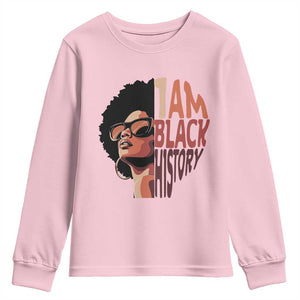 I Am Black History Youth Sweatshirt African American Pride TS14 Light Pink Print Your Wear