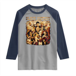 Black History Month Raglan Shirt African American Pride TS14 Sport Gray Navy Print Your Wear