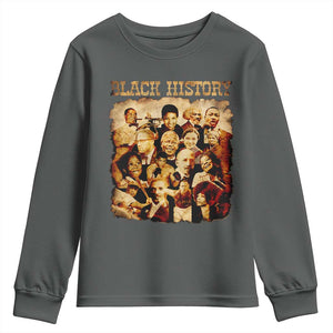 Black History Month Youth Sweatshirt African American Pride TS14 Dark Heather Print Your Wear