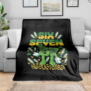 67 Italian Brainrot St Patricks Day Throw Blanket Funny Six Seven Leprechaun Playing Baseball Meme TS14 Print Your Wear