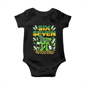 67 Italian Brainrot St Patricks Day Baby Onesie Funny Six Seven Leprechaun Playing Baseball Meme TS14 Black Print Your Wear