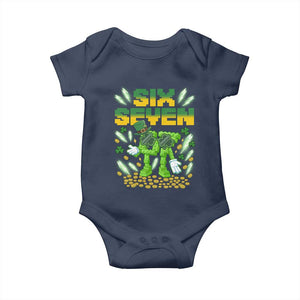 67 Italian Brainrot St Patricks Day Baby Onesie Funny Six Seven Leprechaun Playing Baseball Meme TS14 Navy Print Your Wear