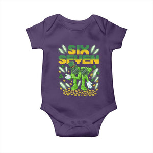 67 Italian Brainrot St Patricks Day Baby Onesie Funny Six Seven Leprechaun Playing Baseball Meme TS14 Purple Print Your Wear