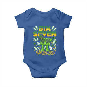 67 Italian Brainrot St Patricks Day Baby Onesie Funny Six Seven Leprechaun Playing Baseball Meme TS14 Royal Blue Print Your Wear