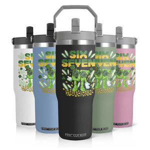 67 Italian Brainrot St Patricks Day Flip Straw Tumbler Funny Six Seven Leprechaun Playing Baseball Meme TS14 Print Your Wear