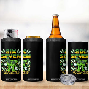 67 Italian Brainrot St Patricks Day 4 in 1 Can Cooler Tumbler Funny Six Seven Leprechaun Playing Baseball Meme TS14 Print Your Wear