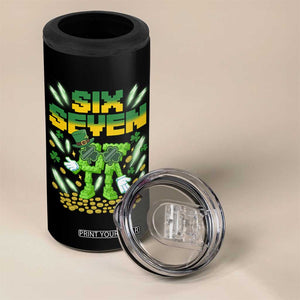 67 Italian Brainrot St Patricks Day 4 in 1 Can Cooler Tumbler Funny Six Seven Leprechaun Playing Baseball Meme TS14 Print Your Wear