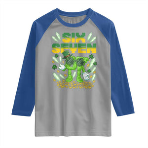 67 Italian Brainrot St Patricks Day Raglan Shirt Funny Six Seven Leprechaun Playing Baseball Meme TS14 Sport Gray Royal Print Your Wear