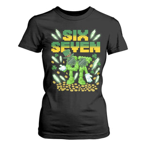67 Italian Brainrot St Patricks Day T Shirt For Women Funny Six Seven Leprechaun Playing Baseball Meme TS14 Black Print Your Wear