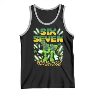 67 Italian Brainrot St Patricks Day Tank Top Funny Six Seven Leprechaun Playing Baseball Meme TS14 Black Athletic Heather Print Your Wear