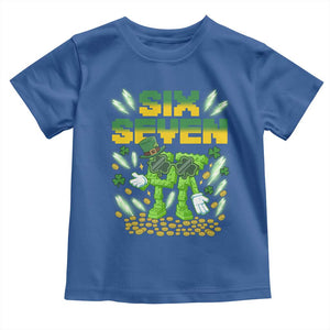67 Italian Brainrot St Patricks Day Toddler T Shirt Funny Six Seven Leprechaun Playing Baseball Meme TS14 Royal Blue Print Your Wear