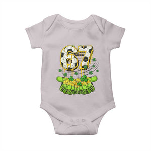 67 Soccer St Patricks Day Baby Onesie Funny Six Seven Gen Alpha Meme Drip TS14 Ice Gray Print Your Wear