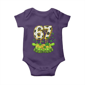 67 Soccer St Patricks Day Baby Onesie Funny Six Seven Gen Alpha Meme Drip TS14 Purple Print Your Wear