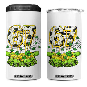 67 Soccer St Patricks Day 4 in 1 Can Cooler Tumbler Funny Six Seven Gen Alpha Meme Drip TS14 One Size: 16 oz White Print Your Wear