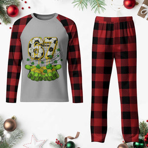 67 Soccer St Patricks Day Plaid Pajama Set Funny Six Seven Gen Alpha Meme Drip TS14 Buffalo Plaid Print Your Wear
