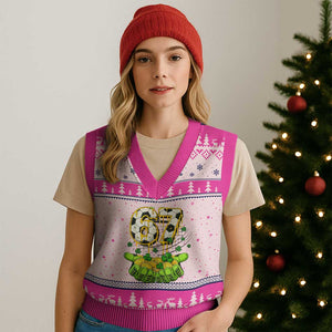 67 Soccer St Patricks Day V-Neck Knit Sweater Vest Funny Six Seven Gen Alpha Meme Drip TS14 Hot Pink Print Your Wear