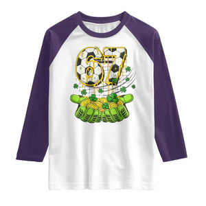 67 Soccer St Patricks Day Raglan Shirt Funny Six Seven Gen Alpha Meme Drip TS14 White Purple Print Your Wear
