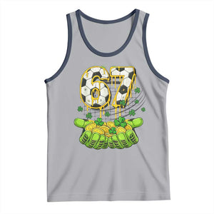 67 Soccer St Patricks Day Tank Top Funny Six Seven Gen Alpha Meme Drip TS14 Athletic Heather Navy Print Your Wear