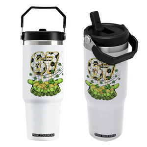 67 Soccer St Patricks Day Flip Straw Tumbler Funny Six Seven Gen Alpha Meme Drip TS14 One Size: 30 oz White Print Your Wear