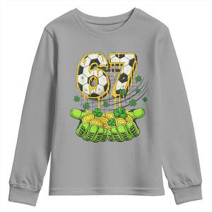 67 Soccer St Patricks Day Youth Sweatshirt Funny Six Seven Gen Alpha Meme Drip TS14 Sport Gray Print Your Wear