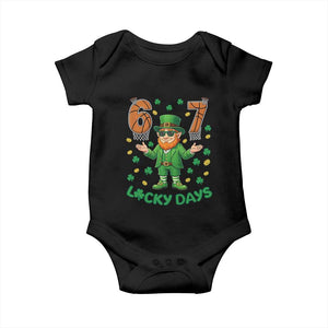 67 Basketball St Patricks Day Baby Onesie Funny Six Seven Leprechaun Meme TS14 Black Print Your Wear