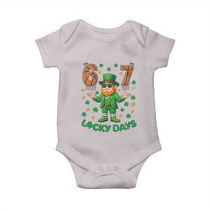 67 Basketball St Patricks Day Baby Onesie Funny Six Seven Leprechaun Meme TS14 Ice Gray Print Your Wear