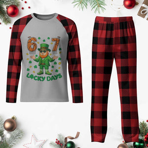 67 Basketball St Patricks Day Plaid Pajama Set Funny Six Seven Leprechaun Meme TS14 Buffalo Plaid Print Your Wear
