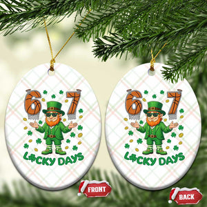 67 Basketball St Patricks Day Ceramic Ornament Funny Six Seven Leprechaun Meme TS14 Print Your Wear