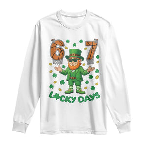67 Basketball St Patricks Day Long Sleeve Shirt Funny Six Seven Leprechaun Meme TS14 White Print Your Wear