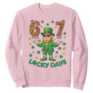 67 Basketball St Patricks Day Sweatshirt Funny Six Seven Leprechaun Meme TS14 Light Pink Print Your Wear