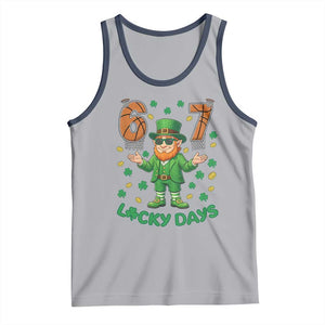 67 Basketball St Patricks Day Tank Top Funny Six Seven Leprechaun Meme TS14 Athletic Heather Navy Print Your Wear