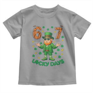 67 Basketball St Patricks Day Toddler T Shirt - Funny Six Seven Leprechaun Meme TS14 Sport Gray Print Your Wear