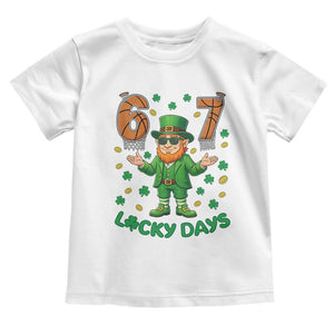 67 Basketball St Patricks Day Toddler T Shirt - Funny Six Seven Leprechaun Meme TS14 White Print Your Wear