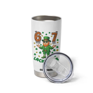 67 Basketball St Patricks Day Tumbler Cup Funny Six Seven Leprechaun Meme TS14 Print Your Wear