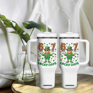 67 Basketball St Patricks Day Tumbler With Handle Funny Six Seven Leprechaun Meme TS14 Print Your Wear