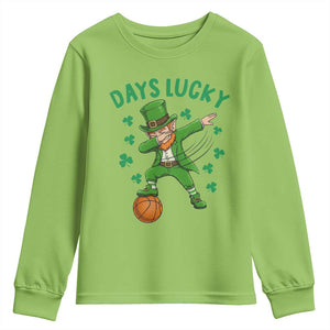 Funny Dabbing Leprechaun St Patricks Day Youth Sweatshirt Days Lucky TS14 Lime Print Your Wear