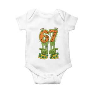 67 Basketball St Patricks Day Baby Onesie Funny Six Seven Gen Alpha Meme Drip TS14 White Print Your Wear