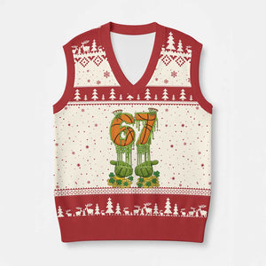 67 Basketball St Patricks Day V-Neck Knit Sweater Vest Funny Six Seven Gen Alpha Meme Drip TS14 Beige Red Print Your Wear