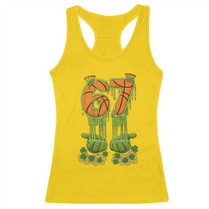 67 Basketball St Patricks Day Racerback Tank Top Funny Six Seven Gen Alpha Meme Drip TS14 Daisy Print Your Wear
