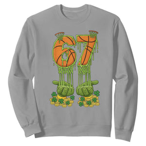 67 Basketball St Patricks Day Sweatshirt Funny Six Seven Gen Alpha Meme Drip TS14 Sport Gray Print Your Wear
