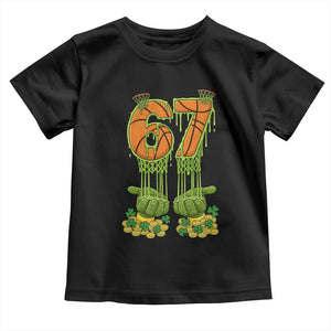 67 Basketball St Patricks Day Toddler T Shirt Funny Six Seven Gen Alpha Meme Drip TS14 Black Print Your Wear