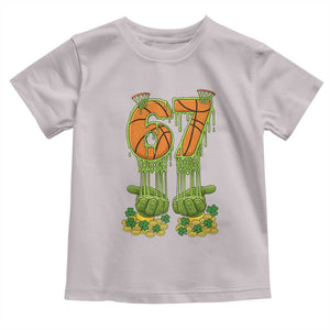 67 Basketball St Patricks Day Toddler T Shirt Funny Six Seven Gen Alpha Meme Drip TS14 Ice Gray Print Your Wear